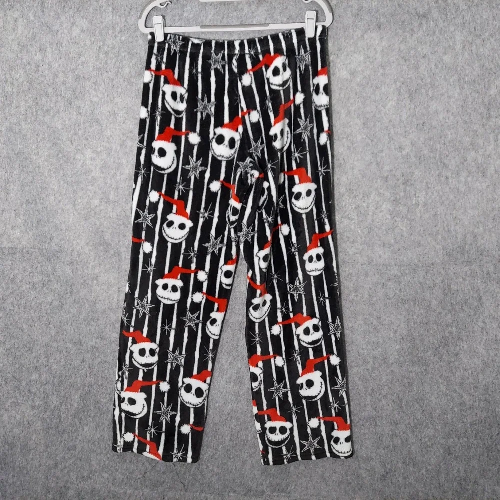 Disney Pajama Pants M Nightmare Before Christmas Jack Skellington Fleece Pull On - Picture 12 of 15